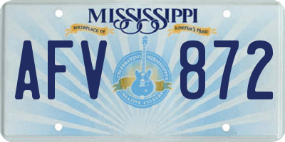 MS license plate AFV872