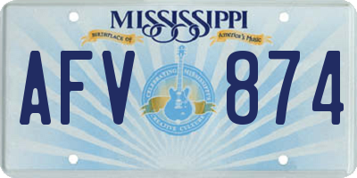 MS license plate AFV874
