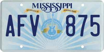 MS license plate AFV875