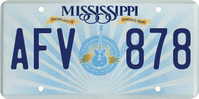 MS license plate AFV878