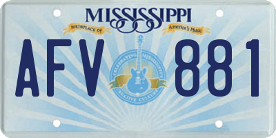 MS license plate AFV881