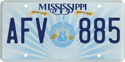 MS license plate AFV885