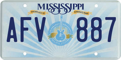 MS license plate AFV887