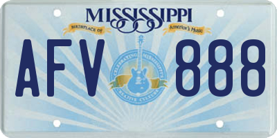MS license plate AFV888