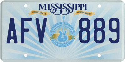 MS license plate AFV889