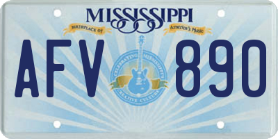 MS license plate AFV890