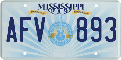 MS license plate AFV893