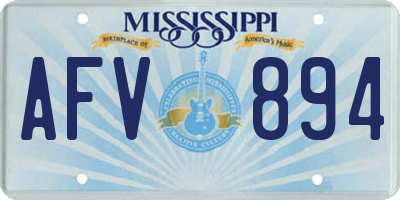 MS license plate AFV894