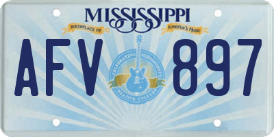 MS license plate AFV897