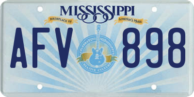 MS license plate AFV898