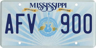 MS license plate AFV900