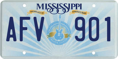 MS license plate AFV901