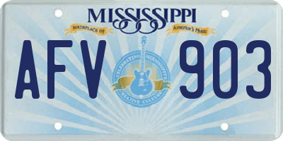 MS license plate AFV903