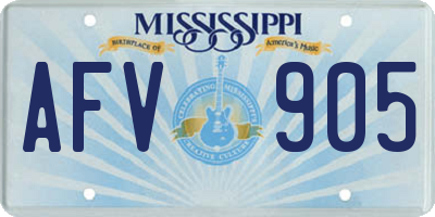 MS license plate AFV905