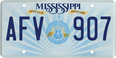 MS license plate AFV907