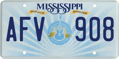 MS license plate AFV908
