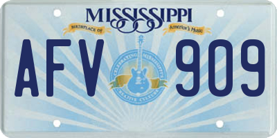 MS license plate AFV909