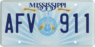 MS license plate AFV911