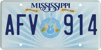 MS license plate AFV914