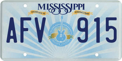 MS license plate AFV915