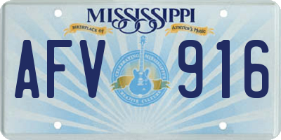 MS license plate AFV916