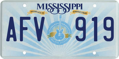 MS license plate AFV919