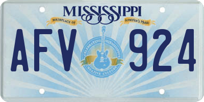 MS license plate AFV924