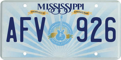 MS license plate AFV926
