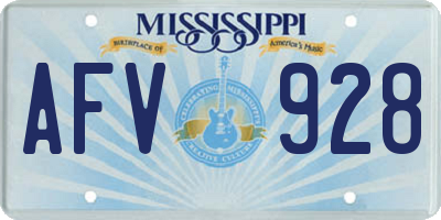 MS license plate AFV928