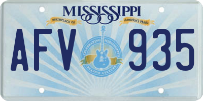 MS license plate AFV935