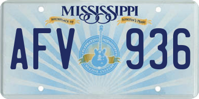 MS license plate AFV936