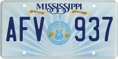 MS license plate AFV937