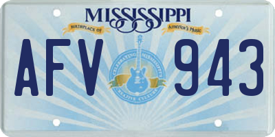 MS license plate AFV943