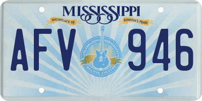 MS license plate AFV946