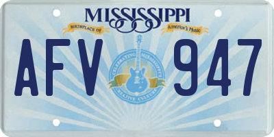 MS license plate AFV947