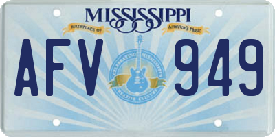 MS license plate AFV949
