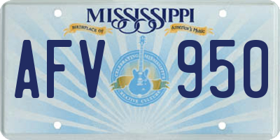 MS license plate AFV950