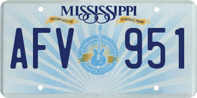 MS license plate AFV951