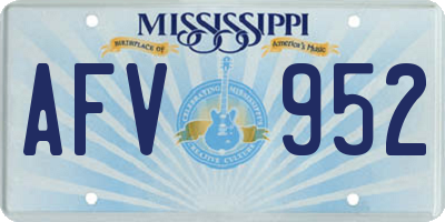 MS license plate AFV952