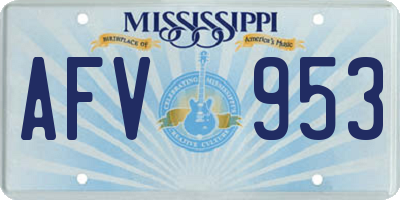 MS license plate AFV953
