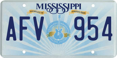 MS license plate AFV954