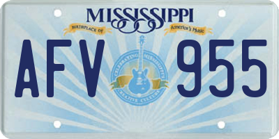 MS license plate AFV955