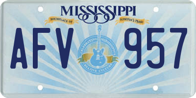 MS license plate AFV957