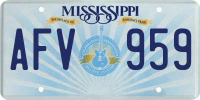 MS license plate AFV959