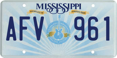 MS license plate AFV961