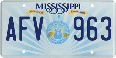 MS license plate AFV963