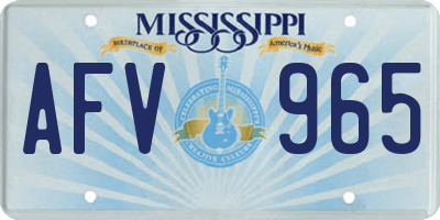 MS license plate AFV965