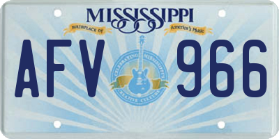 MS license plate AFV966