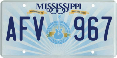 MS license plate AFV967