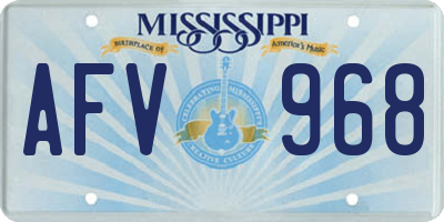 MS license plate AFV968